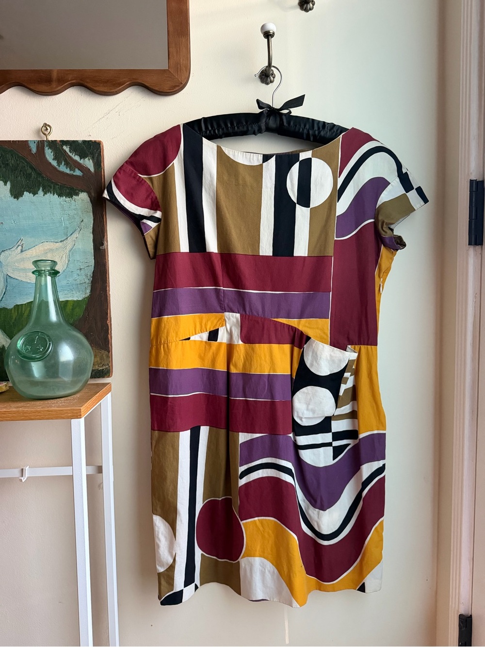 Marni Abstract Geometric Print Cotton Dress IT 42 Made in Italy